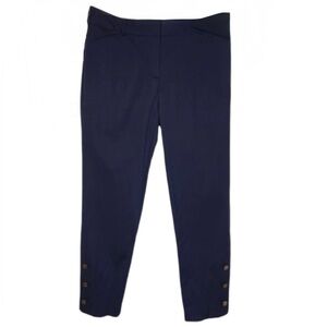 NEW Talbots NAVY Blue Hampshire Ankle Pants Gold Buttons Size 8